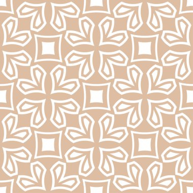 Bej ve beyaz geometrik süsleme. Web, Tekstil ve duvar kağıtları için seamless modeli