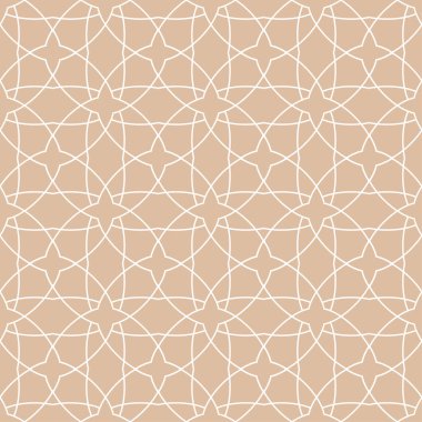 Bej ve beyaz geometrik süsleme. Web, Tekstil ve duvar kağıtları için seamless modeli