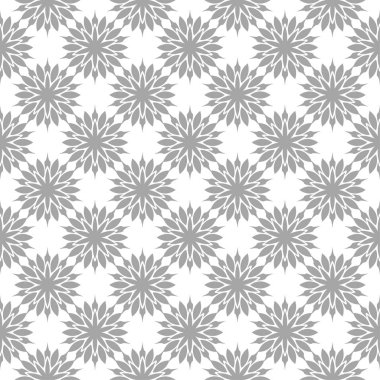 Beyaz arka plan üzerine açık gri çiçek süsleme. Tekstil ve duvar kağıtları için seamless modeli