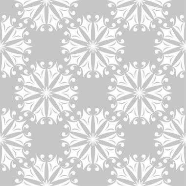 Gri ve beyaz çiçek süsleme. Tekstil ve duvar kağıtları için seamless modeli