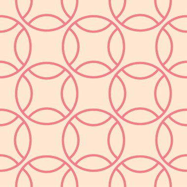 Kırmızı ve bej geometrik süsleme. Web, Tekstil ve duvar kağıtları için seamless modeli