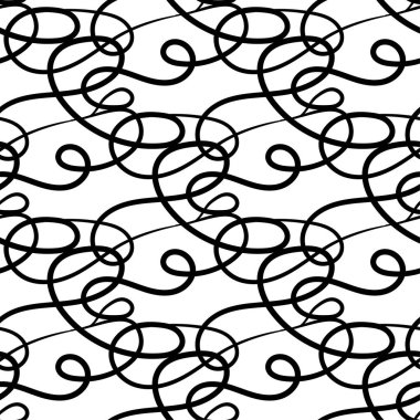 Soyut seamless modeli. Siyah beyaz tek renkli arka plan Tekstil, duvar kağıtları ve kumaşlar için