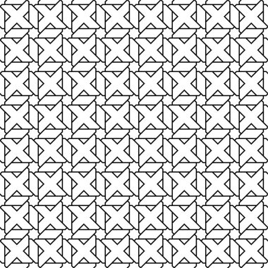 Beyaz arka planda siyah geometrik seamless modeli. Süsleme için web, Tekstil ve duvar kağıtları