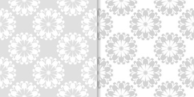 Işık gri çiçek arka planlar. Tekstil ve duvar kağıtları için dikişsiz desen seti