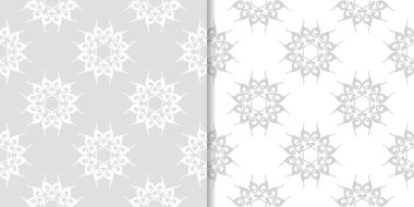 Işık gri çiçek arka planlar. Tekstil ve duvar kağıtları için dikişsiz desen seti