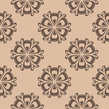 Çiçek kahverengi seamless modeli. Çiçeğe öğeleri için duvar kağıdı arka plan.