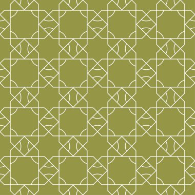 Zeytin yeşili geometrik süsleme. Web, Tekstil ve duvar kağıtları için seamless modeli