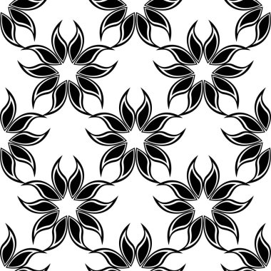 Çiçek siyah beyaz tek renkli seamless modeli. Çiçeğe öğeleri için duvar kağıdı arka plan.