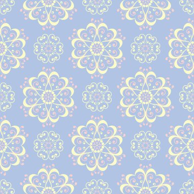 Soluk mavi sorunsuz arka plan. Çiçek desenli duvar kağıdı, Tekstil ve kumaş için