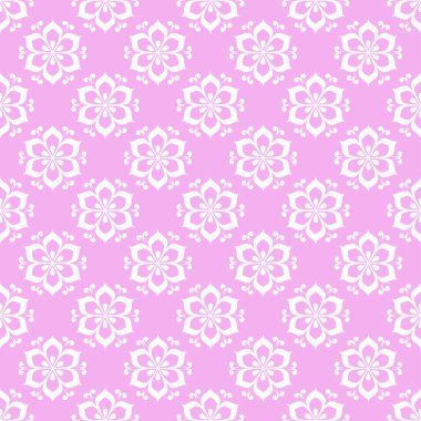 Çiçek renkli seamless modeli. Mor pembe arka plan duvar kağıtları için çiçeğe elemanları ile.