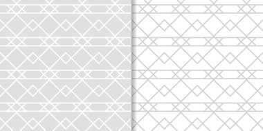 Işık gri geometrik süsler. Web, Tekstil ve duvar kağıtları için dikişsiz desen seti