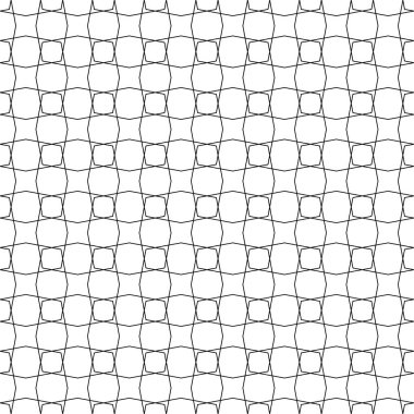 Beyaz arka planda siyah geometrik süsleme. Web, Tekstil ve duvar kağıtları için seamless modeli