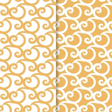 Soyut Dikişsiz desen. Tekstil, duvar kağıtları ve kumaşlar için turuncu ve beyaz arka plan