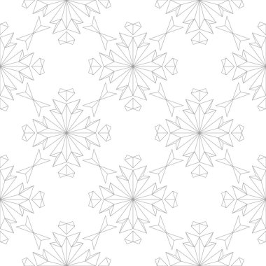 Beyaz arka plan üzerine açık gri çiçek süsleme. Tekstil ve duvar kağıtları için seamless modeli