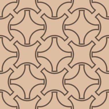 Bej ve kahverengi geometrik süsleme. Web, Tekstil ve duvar kağıtları için seamless modeli