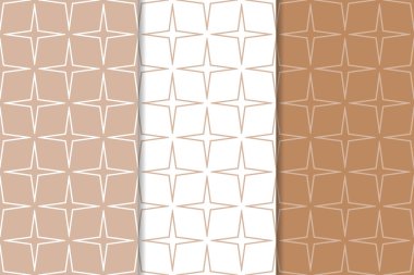 Web, Tekstil ve duvar kağıtları için dikişsiz desen kahverengi ve beyaz geometrik dizi