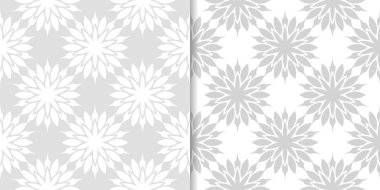 Işık gri çiçek arka planlar. Tekstil ve duvar kağıtları için dikişsiz desen seti