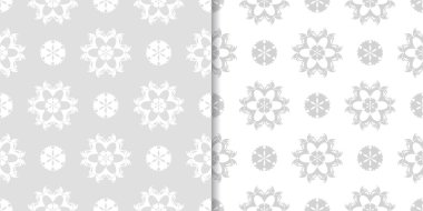 Işık gri çiçek arka planlar. Tekstil ve duvar kağıtları için dikişsiz desen seti