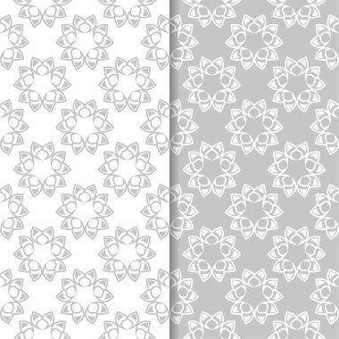 Çiçek gri ve beyaz seamless modeli. Çiçeğe öğeleri için duvar kağıdı arka plan.