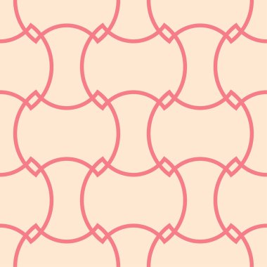 Kırmızı ve bej geometrik süsleme. Web, Tekstil ve duvar kağıtları için seamless modeli