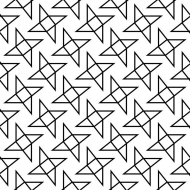 Beyaz arka planda siyah geometrik seamless modeli. Süsleme için web, Tekstil ve duvar kağıtları