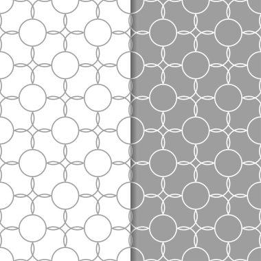 Geometrik süsler kümesi. Gri ve beyaz Dikişsiz desen web, Tekstil ve duvar kağıtları için