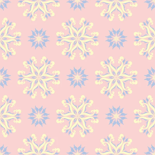 Çiçek soluk pembe sorunsuz bir arka plan. Çiçek desenli duvar kağıtları, Tekstil ve kumaş için ışık mavi ve sarı öğeler