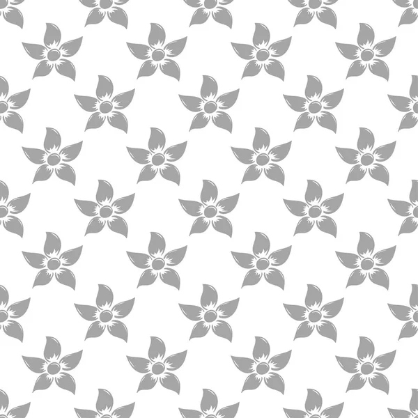 Işık gri çiçek sorunsuz süsleme beyaz arka plan üzerinde. Tekstil ve duvar kağıtları için seamless modeli