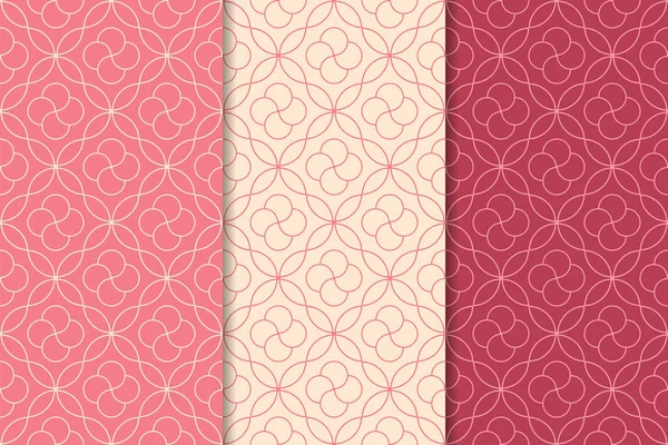 Geometrik süsler kümesi. Web, Tekstil ve duvar kağıtları için kiraz kırmızı Dikişsiz desen