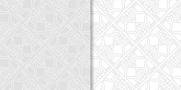 Ljus Grå Geometriska Sömlösa Mönster För Webb Textil Och Bakgrundsbilder — Stock vektor