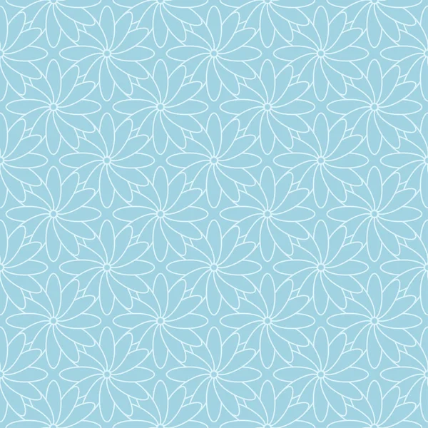 Mavi zemin üzerine beyaz çiçek desenli. Tekstil ve duvar kağıtları için sorunsuz süsleme