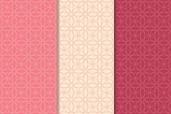 Geometrik süsler kümesi. Web, Tekstil ve duvar kağıtları için kiraz kırmızı Dikişsiz desen