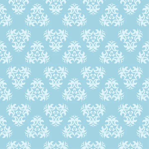 Wit Blauw Sier Bloemdessin Naadloze Patroon Voor Textiel Wallpapers — Stockvector