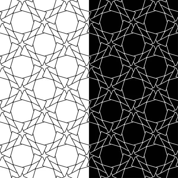 Web, Tekstil ve duvar kağıtları için dikişsiz desen siyah ve beyaz geometrik ayarla