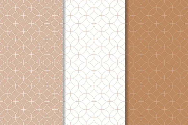 Web, Tekstil ve duvar kağıtları için geometrik Dikişsiz desen kahverengi ve beyaz set