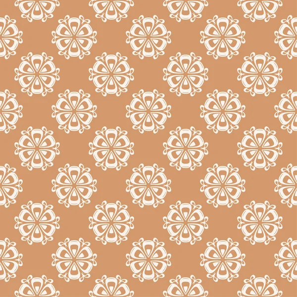 Çiçek renkli seamless modeli. Kahverengi ve beyaz arka plan duvar kağıtları için çiçeğe elemanları ile.