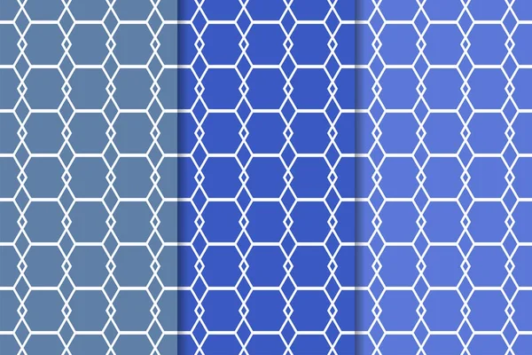 Mavi geometrik süsler. Web, Tekstil ve duvar kağıtları için dikey Dikişsiz desen seti