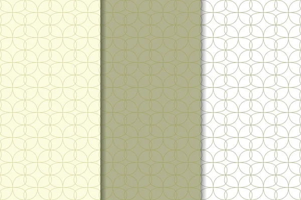 Olijf Groen Wit Geometrische Verticale Naadloze Patronen Voor Web Textiel — Stockvector