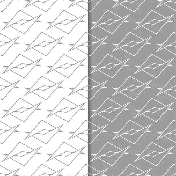 Gri ve beyaz geometrik süsler. Web, Tekstil ve duvar kağıtları için dikişsiz desen seti