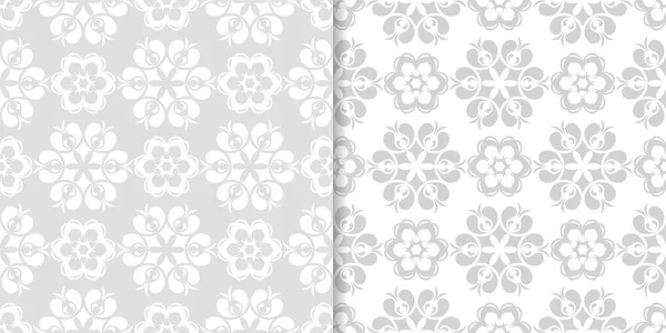 Işık gri çiçek arka planlar. Tekstil ve duvar kağıtları için dikişsiz desen seti