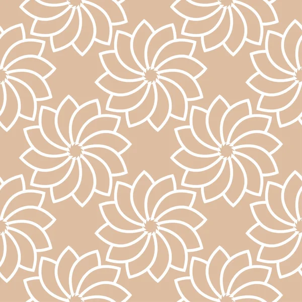 Weißer Blumenschmuck Auf Beigem Hintergrund Nahtloses Muster Für Textilien Und — Stockvektor
