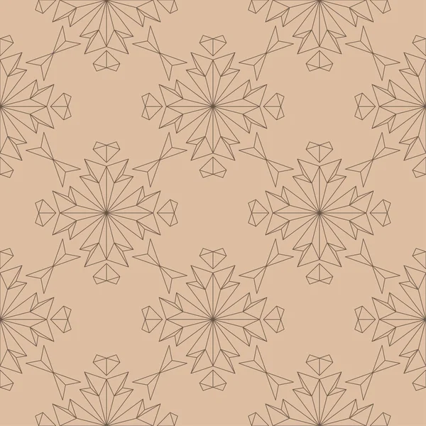 Bej renkli arka plan üzerinde kahverengi çiçek süsleme. Tekstil ve duvar kağıtları için seamless modeli