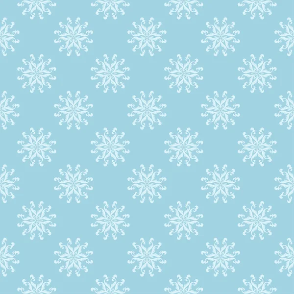 Beyaz ve mavi çiçek süs tasarım. Tekstil ve duvar kağıtları için seamless modeli