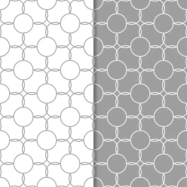 Geometrik süsler kümesi. Gri ve beyaz Dikişsiz desen web, Tekstil ve duvar kağıtları için