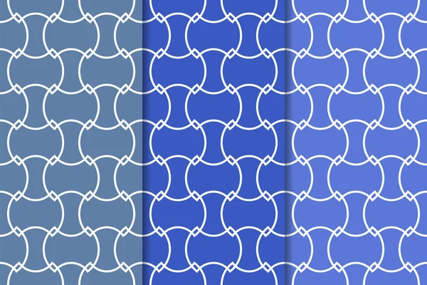 Mavi geometrik süsler. Web, Tekstil ve duvar kağıtları için dikey Dikişsiz desen seti