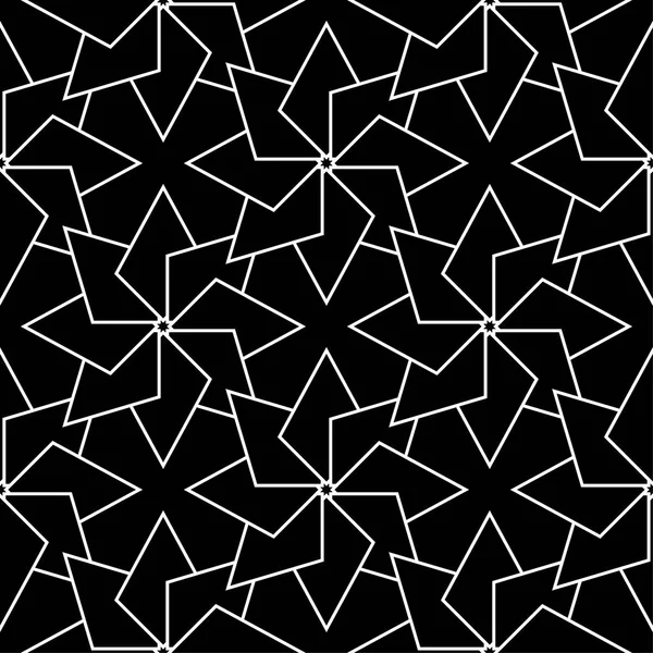 Black White Geometric Ornament Seamless Pattern Web Textile Wallpapers — Stock Vector