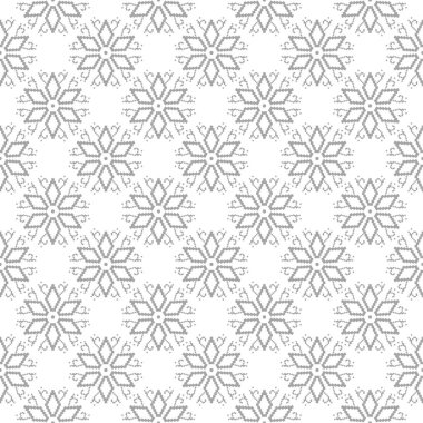 Beyaz arka plan üzerine açık gri çiçek süsleme. Tekstil ve duvar kağıtları için seamless modeli