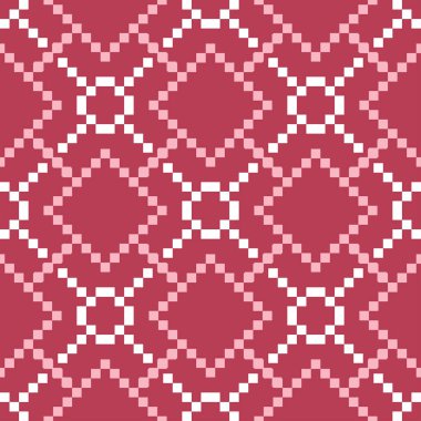 Geometrik arka plan. Kırmızı ve bej Dikişsiz desen duvar kağıtları, Tekstil ve kumaş için