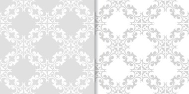 Işık gri çiçek arka planlar. Tekstil ve duvar kağıtları için dikişsiz desen seti