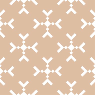 Bej ve beyaz geometrik süsleme. Web, Tekstil ve duvar kağıtları için seamless modeli